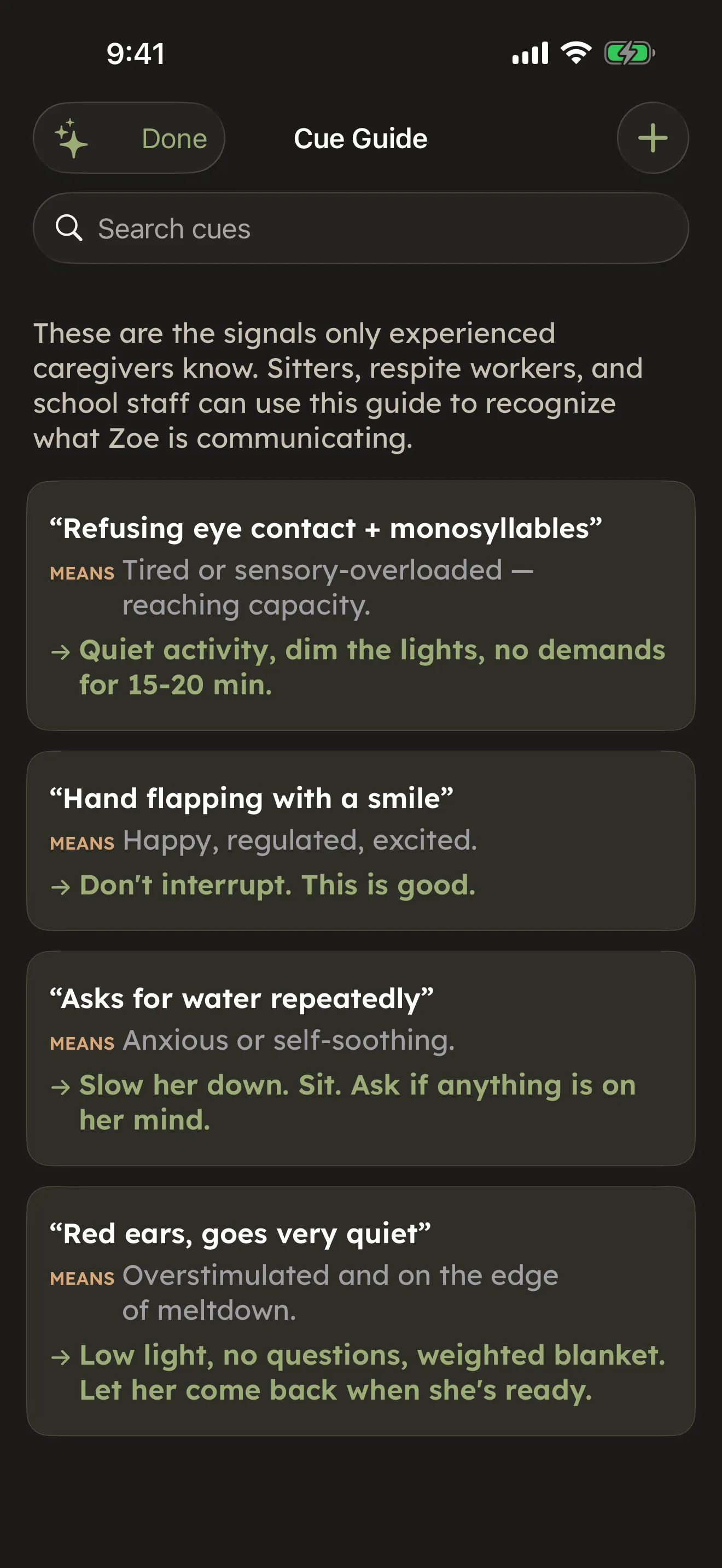 The Cue Guide — what a signal means, and how to respond