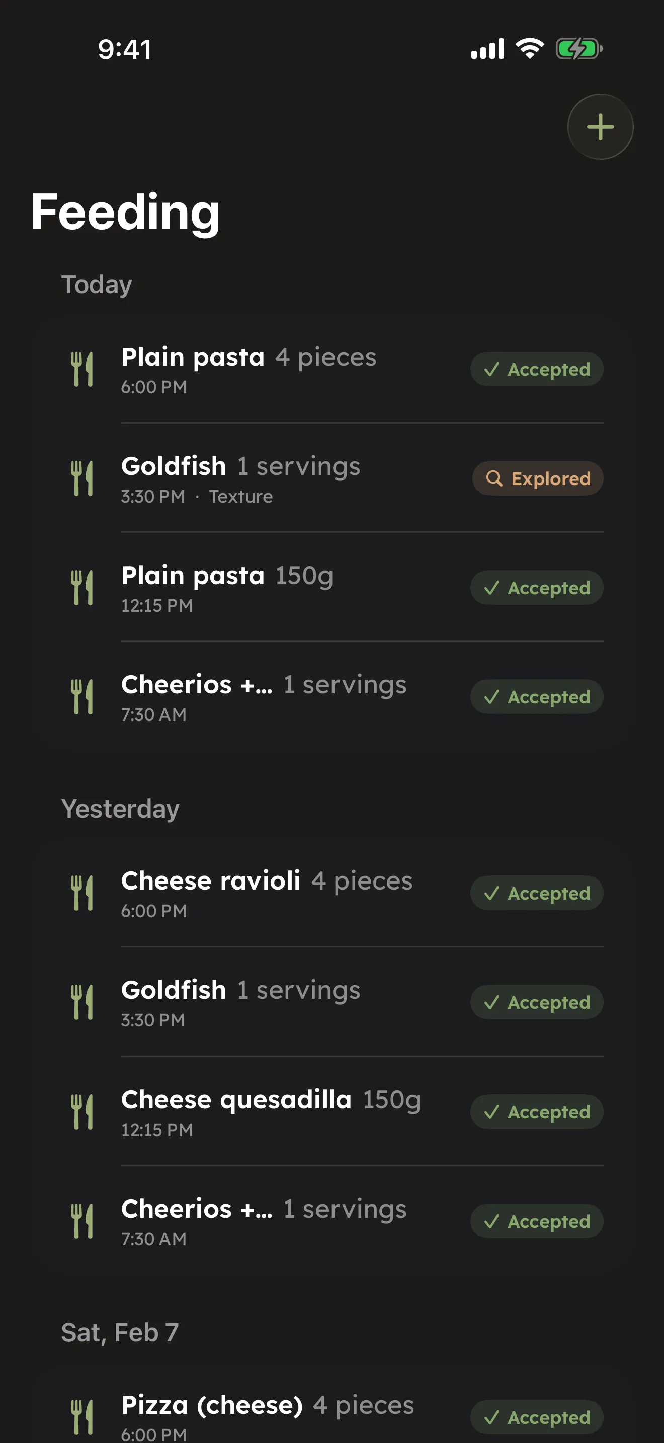 The feeding log
