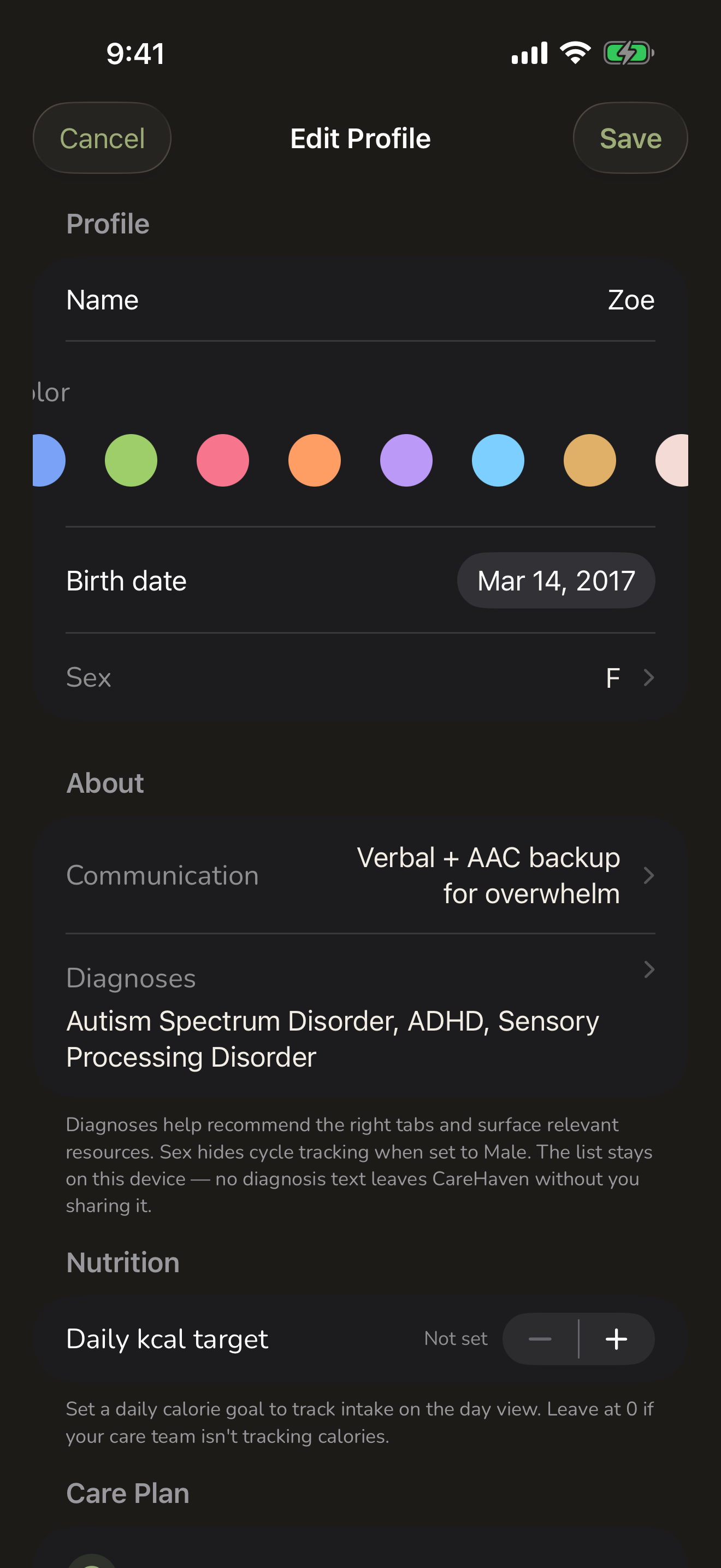 A person’s hub