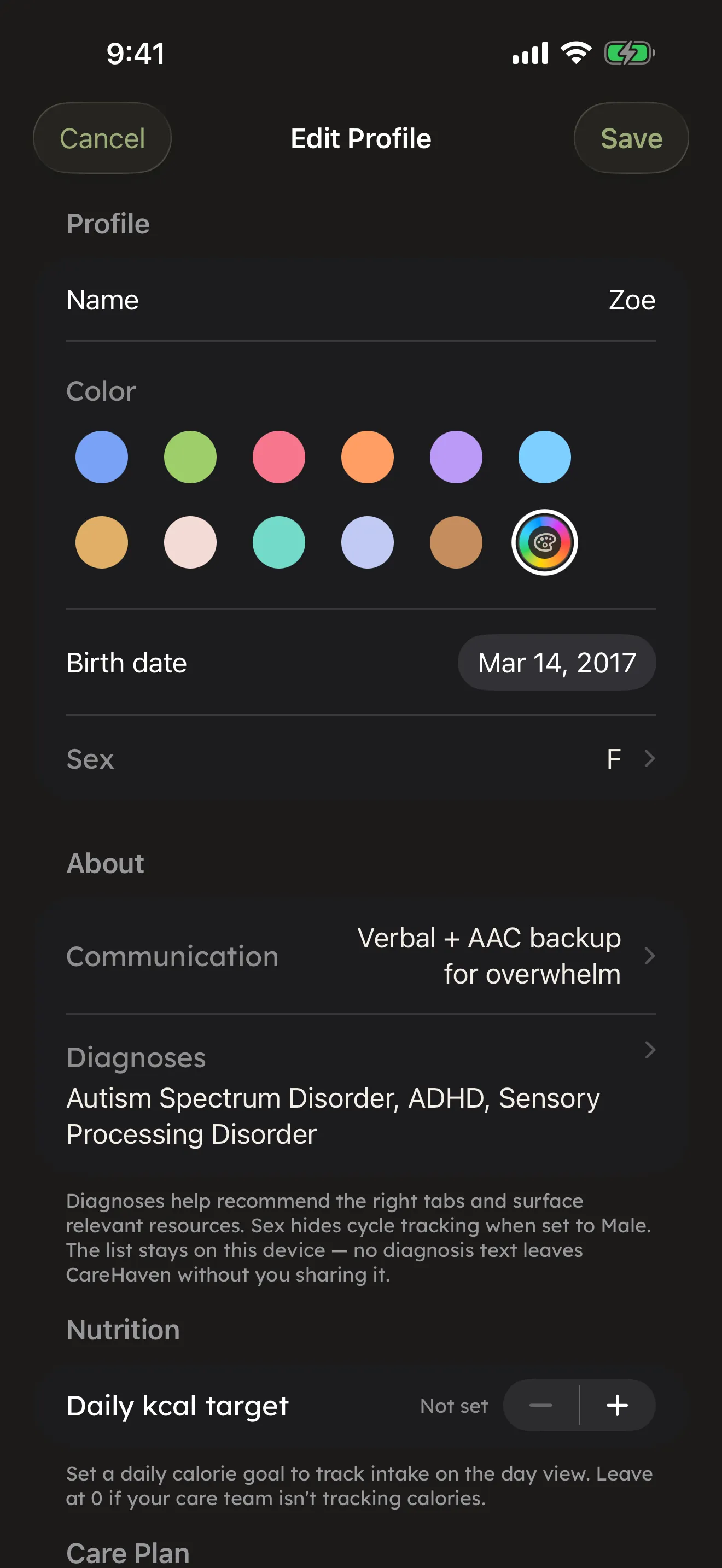 A person’s hub