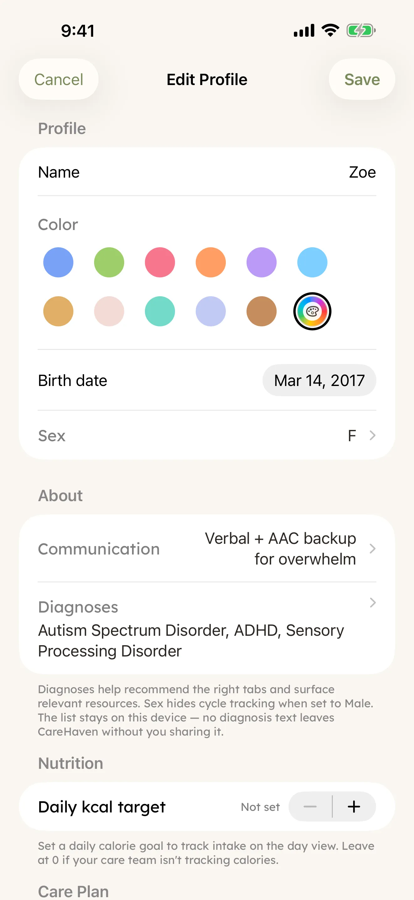 A person’s hub