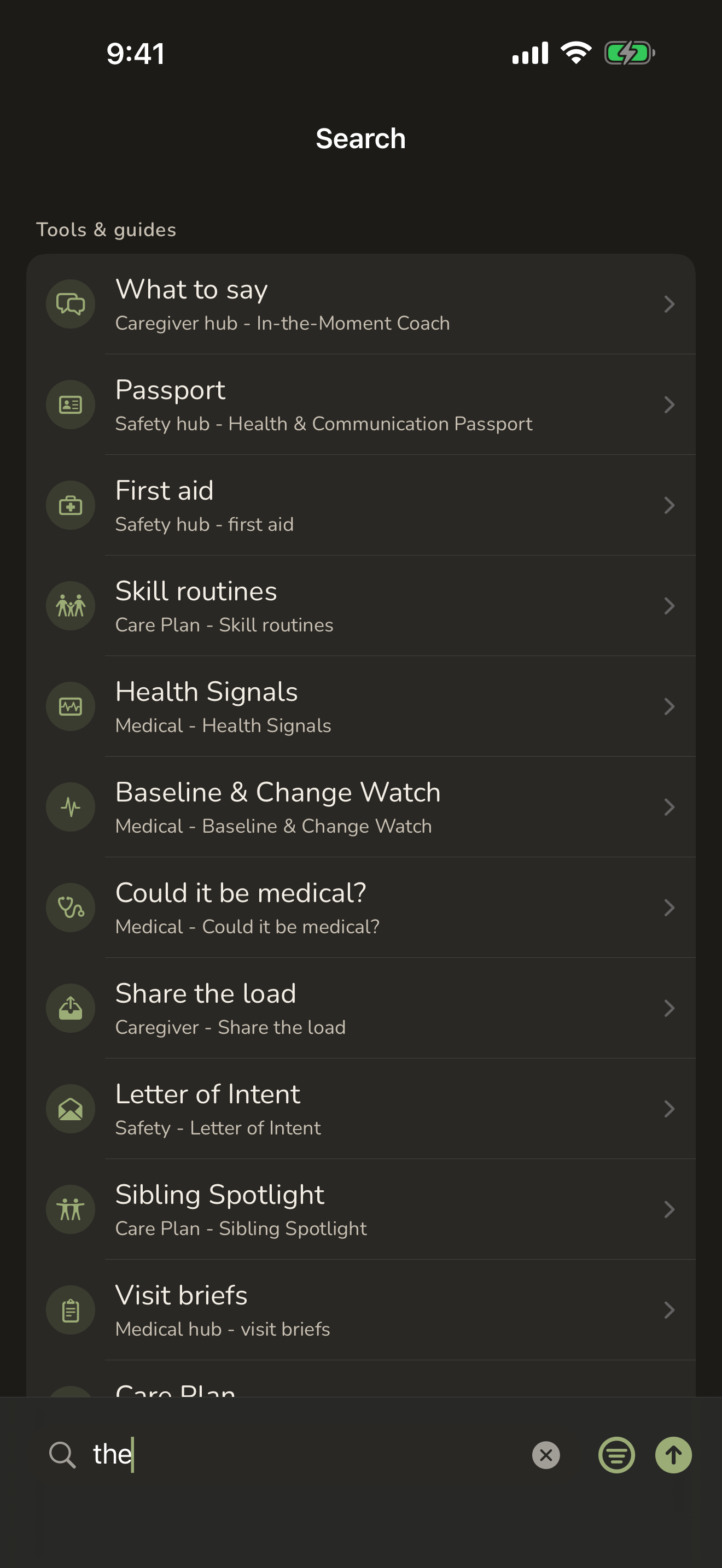 Search and Ask CareHaven