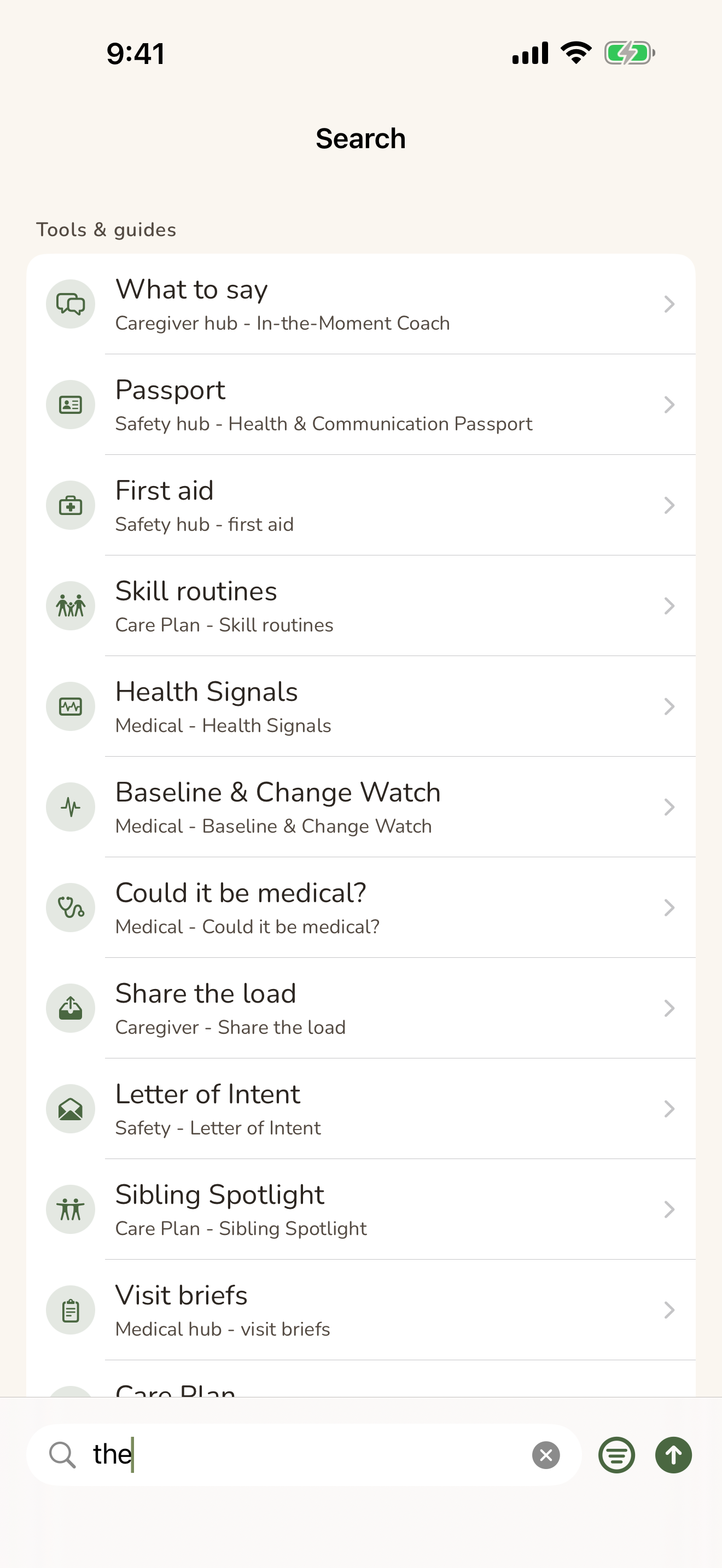 Search and Ask CareHaven