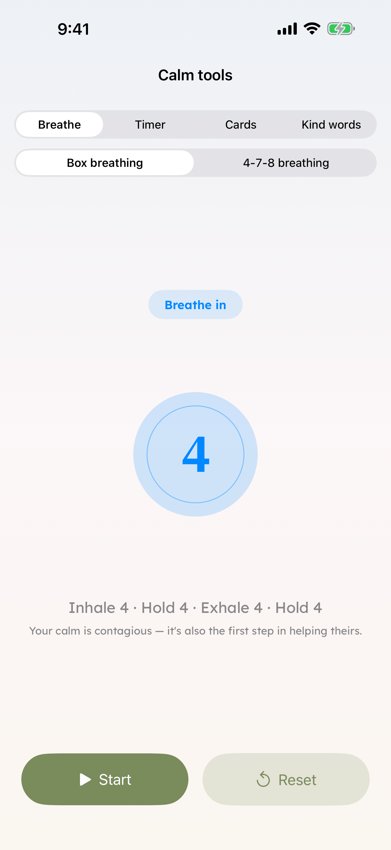 Calm Tools — breathing orb