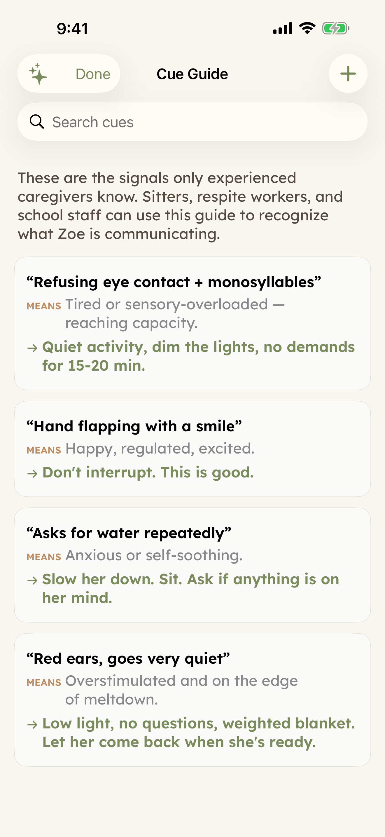 Cue Guide — what the signals mean
