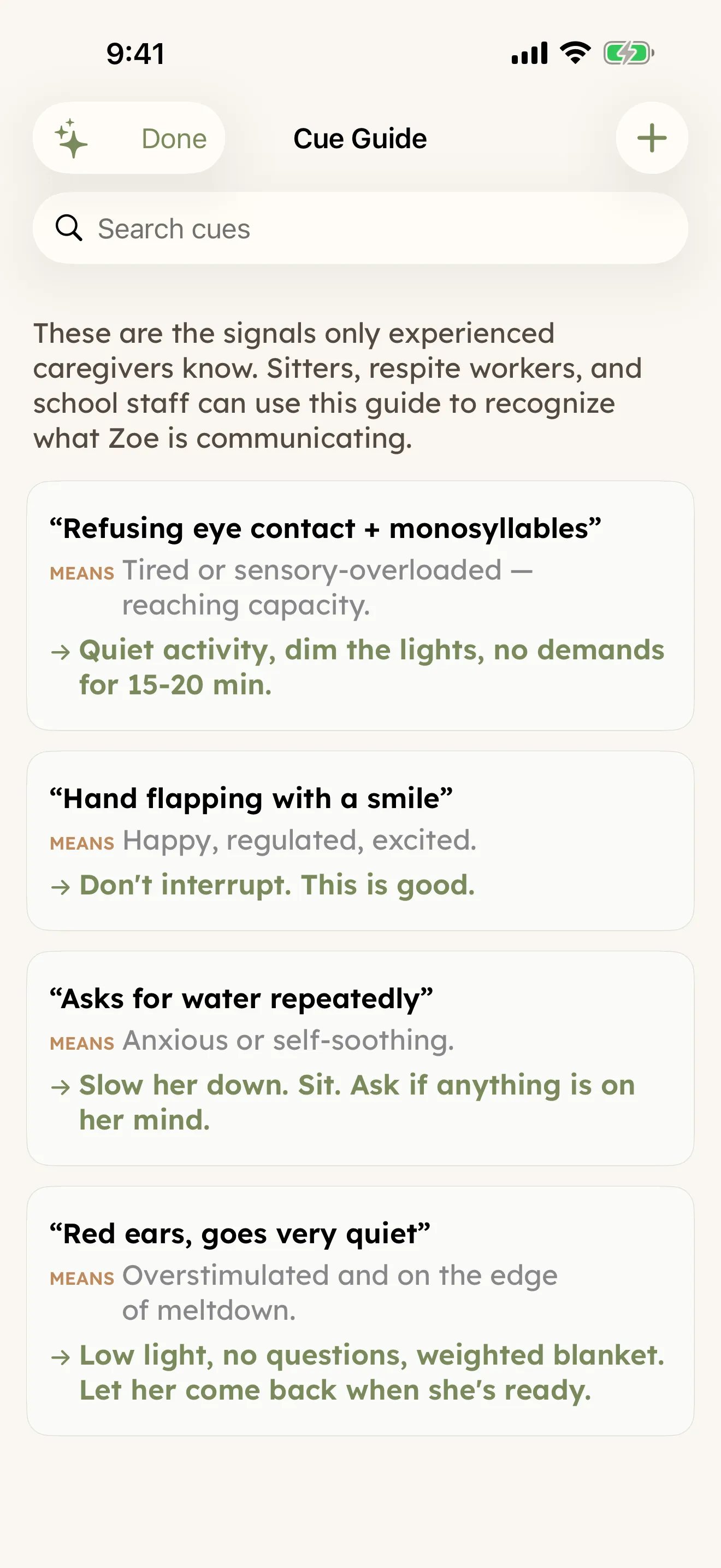 Cue Guide — what the signals mean